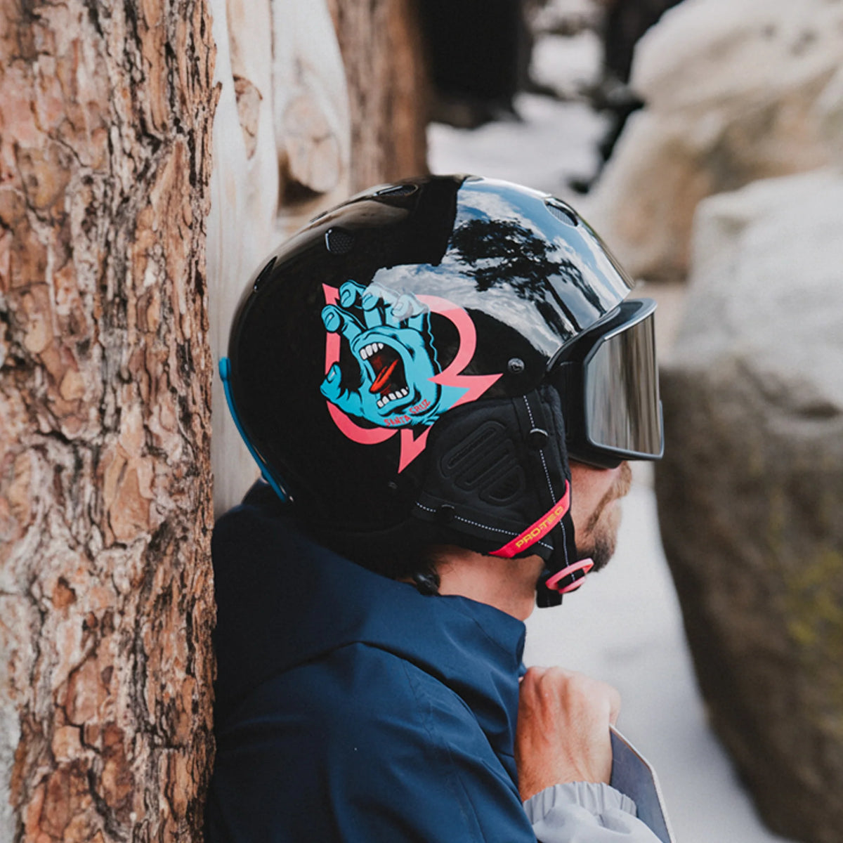 PRO TEC - LOW PRO SNOW HELMET X SANTA CRUZ - BLACK GLOSS