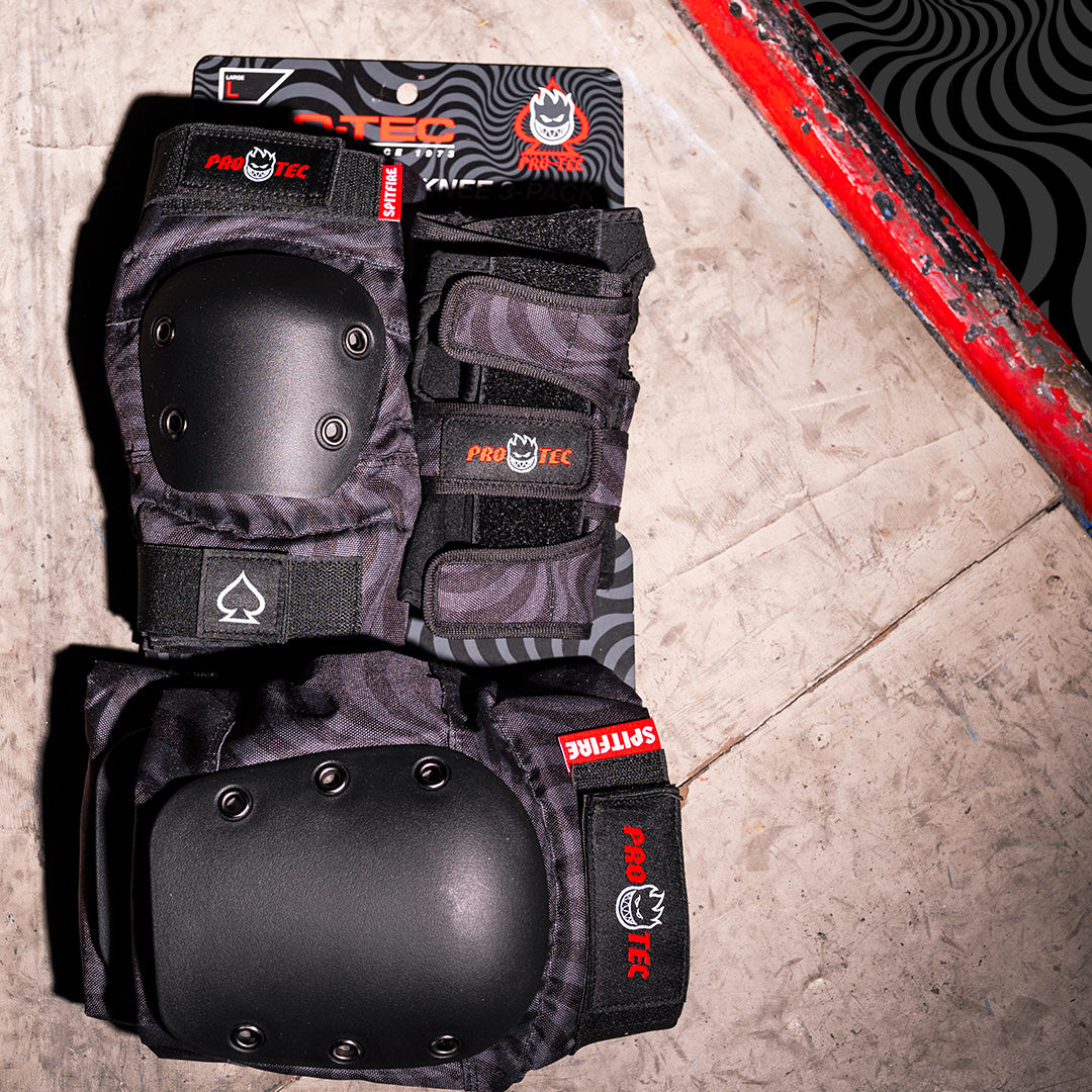 STREET JR 3-PK PAD SET - SPITFIRE - BLACK SWIRL
