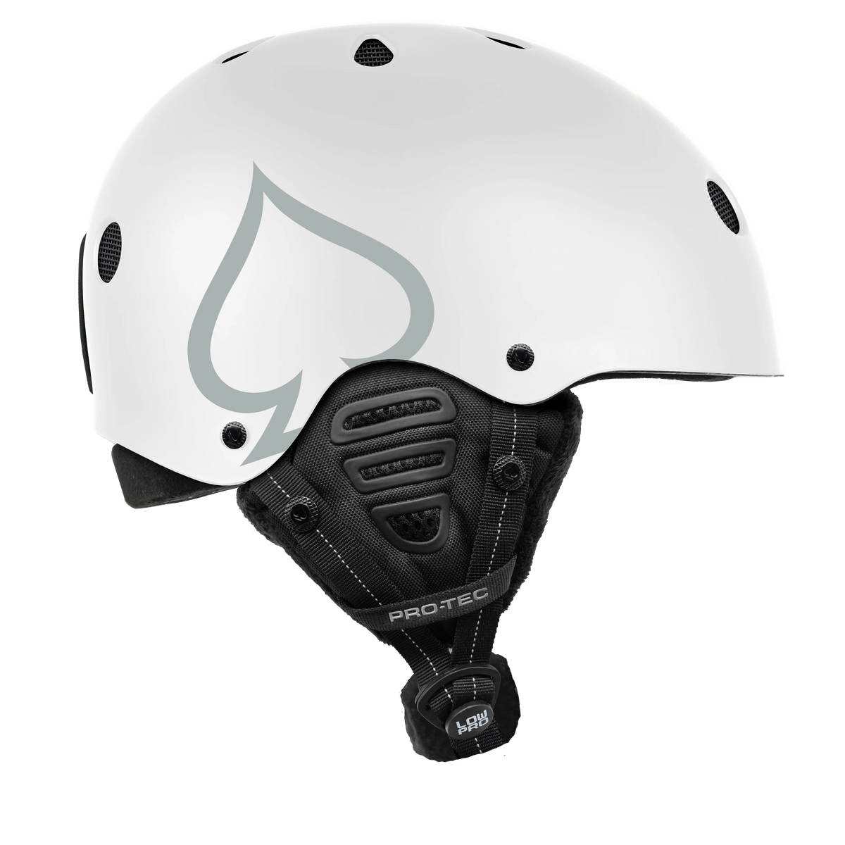 PRO TEC - LOW PRO SNOW HELMET - WHITE GLOSS