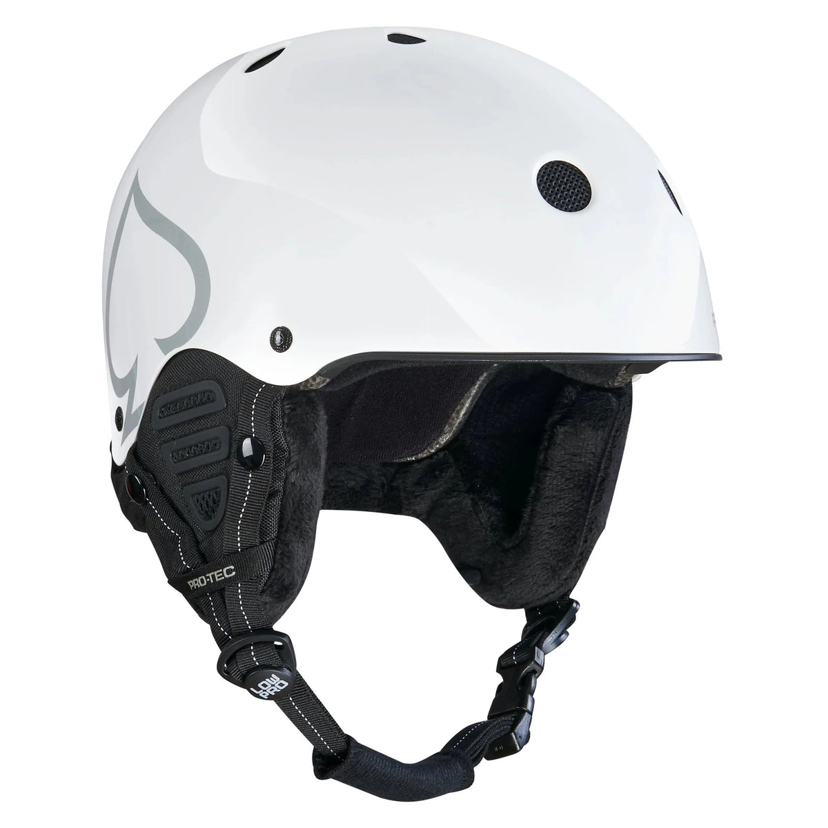 PRO TEC - LOW PRO SNOW HELMET - WHITE GLOSS