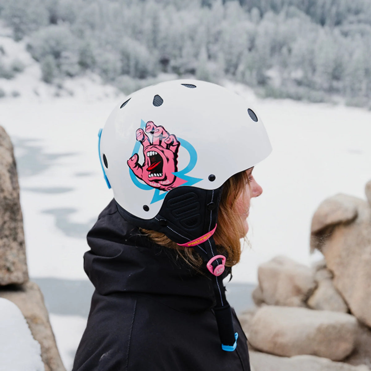 PRO-TEC - LOW PRO SNOW HELMET X SANTA CRUZ - WHITE GLOSS